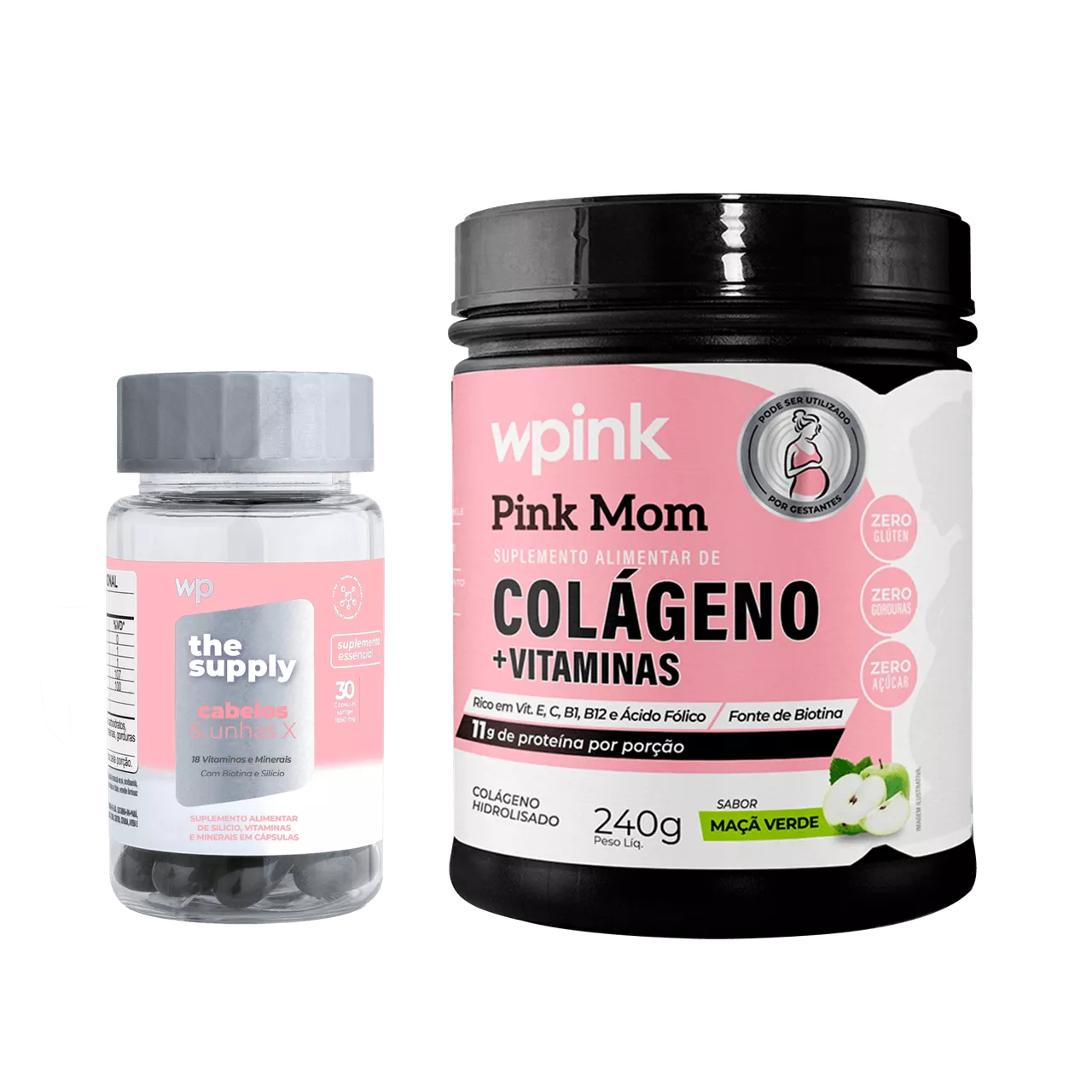KIT Mamãe Radiante: Colágeno + Vitaminas PINK MOM