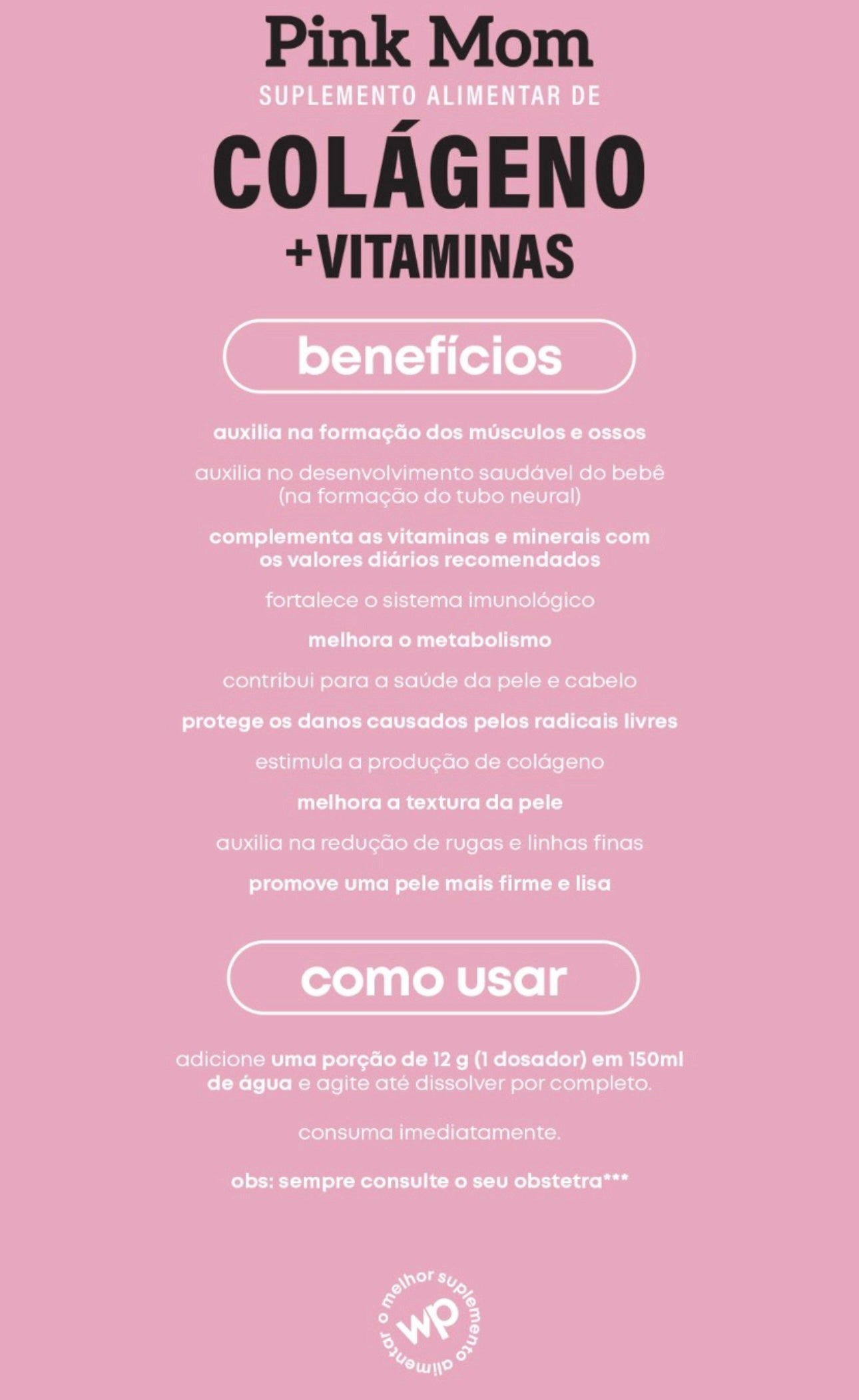 KIT Mamãe Radiante: Colágeno + Vitaminas PINK MOM