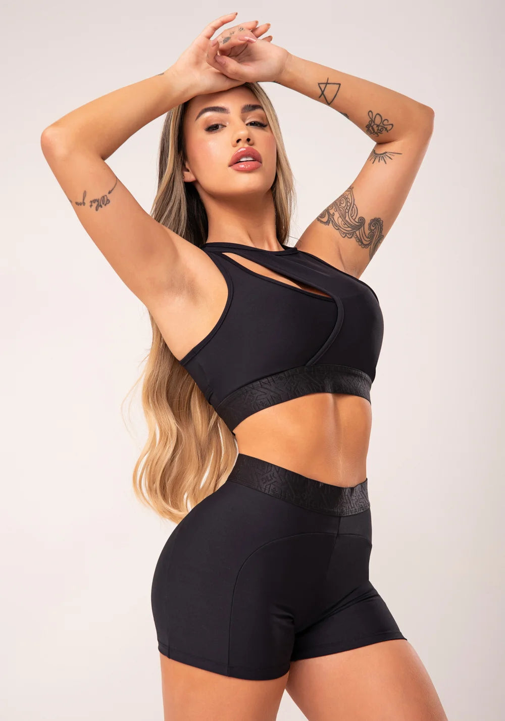 Top Fitness assimétrico com elástico Flow DLK