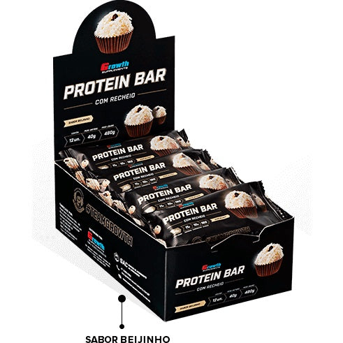 Barrinha de Proteína Sabor Beijinho c/ Cobertura de Chocolate Branco - Unidade