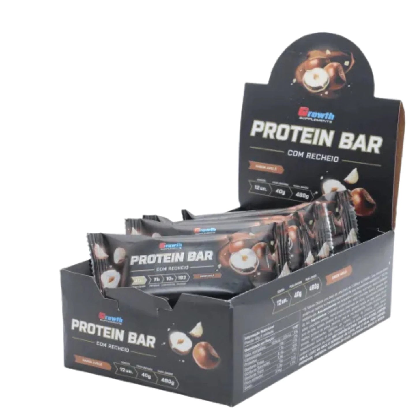 Barrinha de Proteína Sabor Avelã c/ Cobertura de Chocolate Branco - unidade