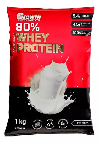 Whey Protein 1kg Leite em Pó - Growth Suplementos