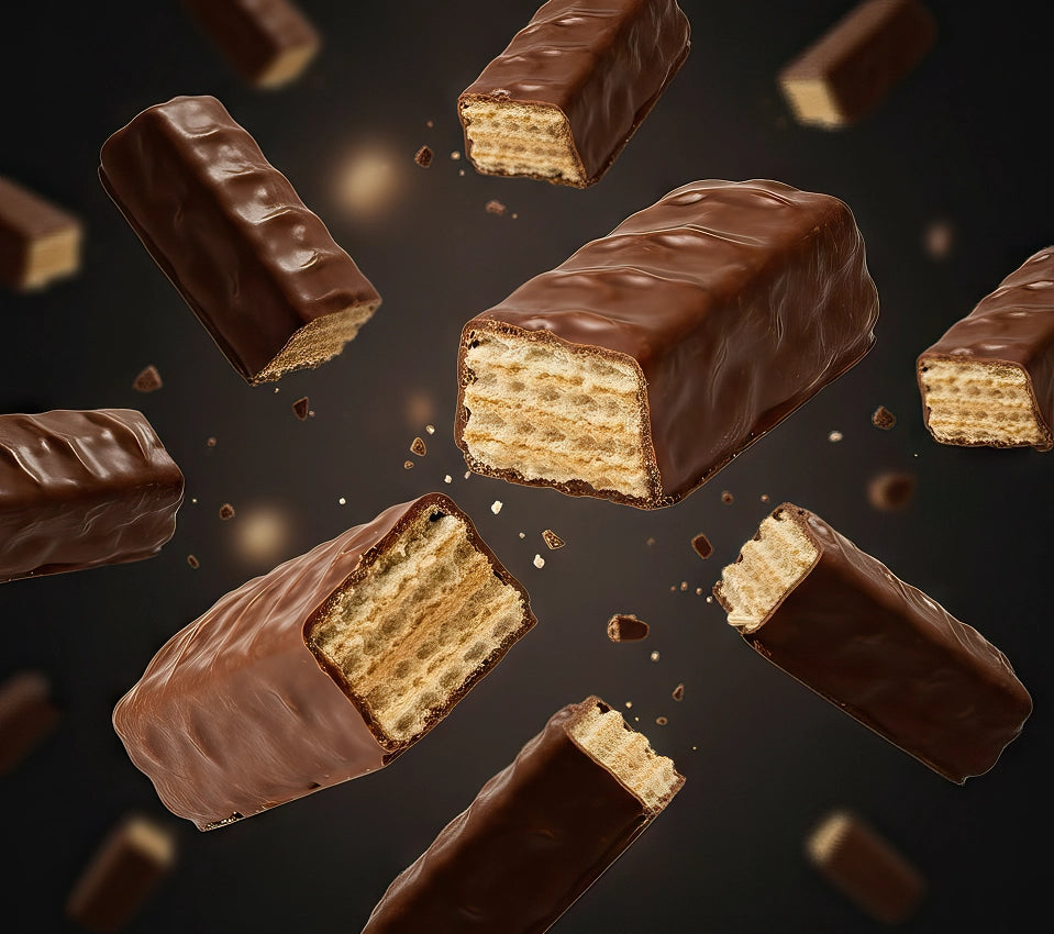 Wafer BRICKS sabor Amendoim c/ canela e cobertura de chocolate 12 unidades