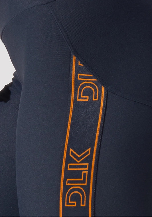Legging fitness com elástico lateral - GRAFITE c/ CARAMELO